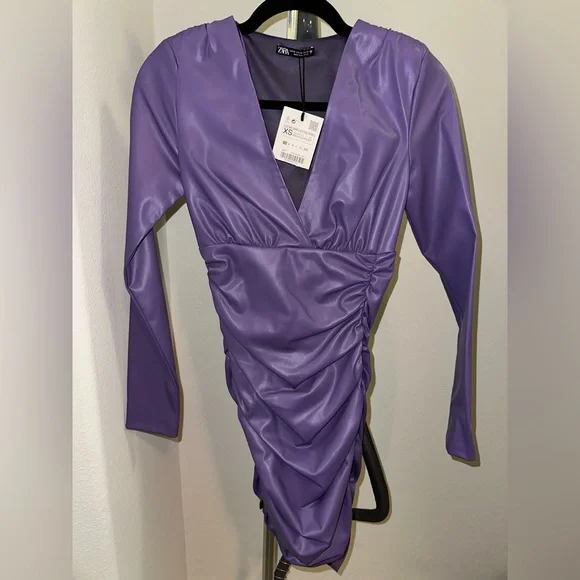 knee length dresses for ladies Fleur Faux Leather Mini Dress